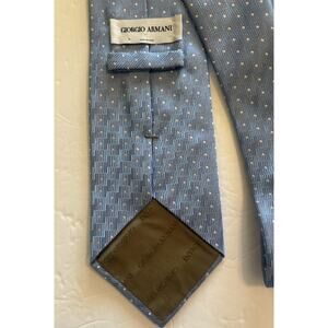 Giorgio Armani Blue Microdot 3.75” Silk Men’s Tie Made In Italy Necktie Designer